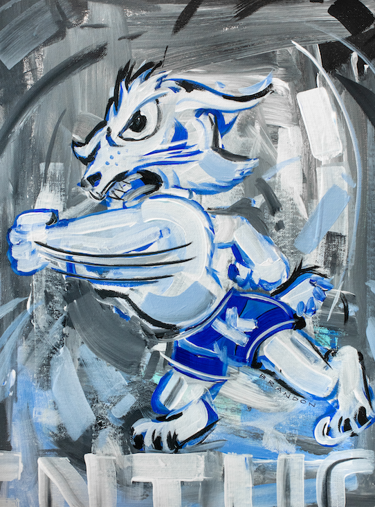 Kentucky Wildcats "Throwback Wildcat" | Original Painting on 12x16 Fredrix Canvas Panel