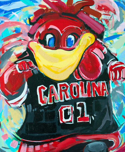 University of South Carolina Gamecocks "Cocky Celebration" | Original Painting on 20x24 Fredrix Canvas Panel