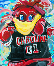 Load image into Gallery viewer, University of South Carolina Gamecocks &quot;Cocky Celebration&quot; | Original Painting on 20x24 Fredrix Canvas Panel
