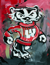 Load image into Gallery viewer, Wisconsin Bucky Badger | Original Painting on 8x10 Stapled Canvas
